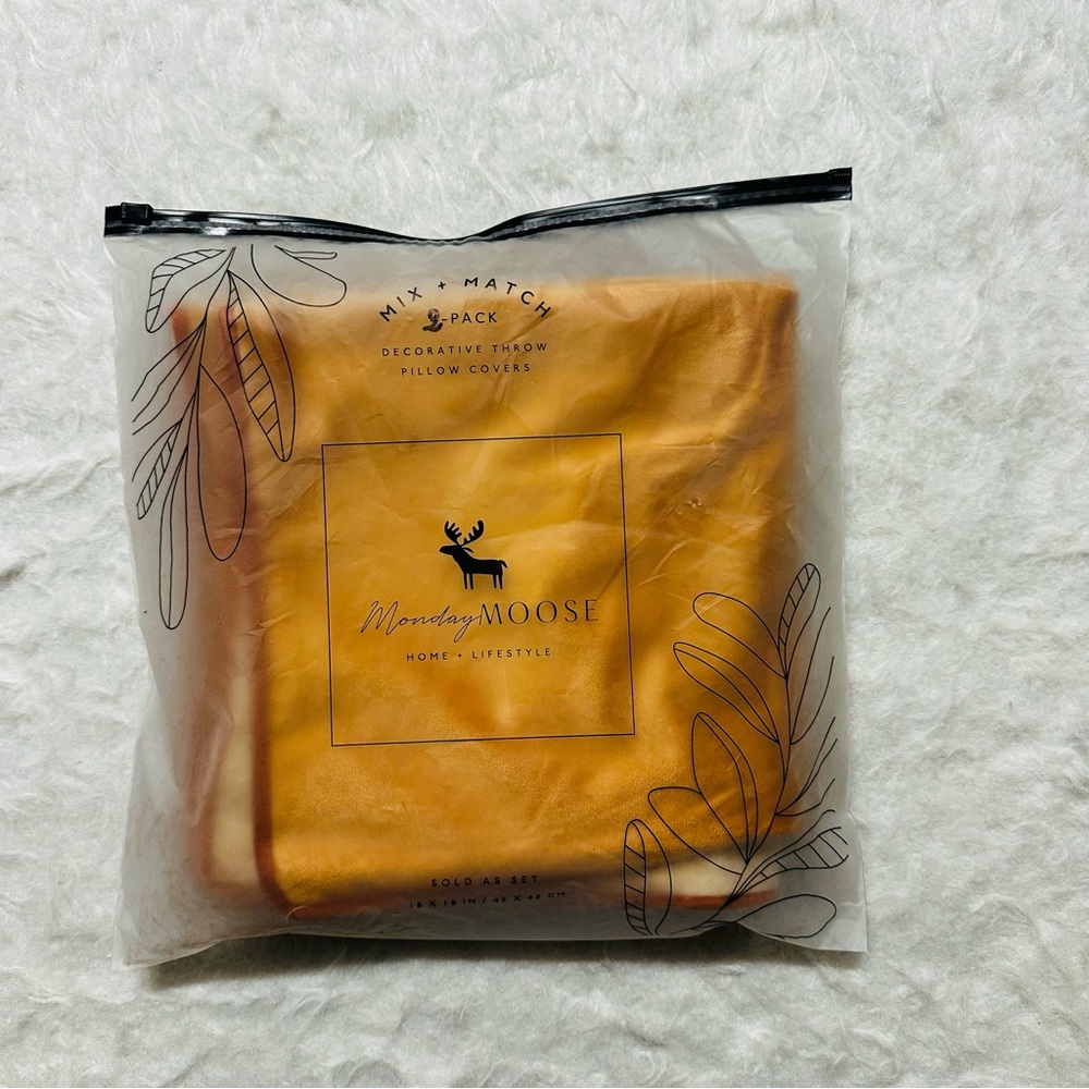 2 Moonday Moose Decorative Pillow Covers